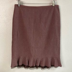 Tom K Nguyen Zip Closure Skirt Size 6 Rayon Polyester Silk Blend